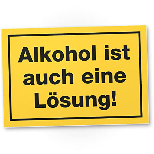 DankeDir! Alkohol auch eine Lösung - Schild 30 x 20 cm - Geschenk Party Alkohol Requiste JGA Photo Booth Fotobox - lustiger Spruch Geburtstagsdeko Partydeko Geschenkidee Geburtstagsgeschenk von DankeDir!