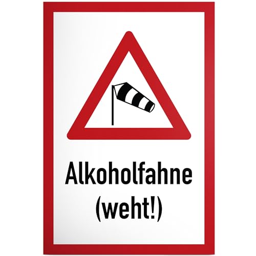 DankeDir! Alkoholfahne Weht - 30 x 20 cm Schild - Alkohol Party Geschenk Photo Booth Requiste JGA - Geschenkidee Geburtstagsdeko lustiger Spruch Geburtstagsgeschenk Partydeko von DankeDir!