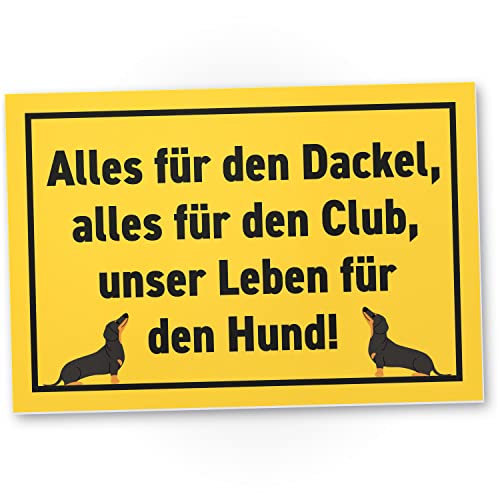 DankeDir! Alles für den Dackel - 30 x 20 cm Schild - Geschenk Party Deko Partydeko Geschenkidee Kollegen Freunde - Spruchschild Geburtstagsgeschenk Türschild Wanddeko lustiger Spruch von DankeDir!