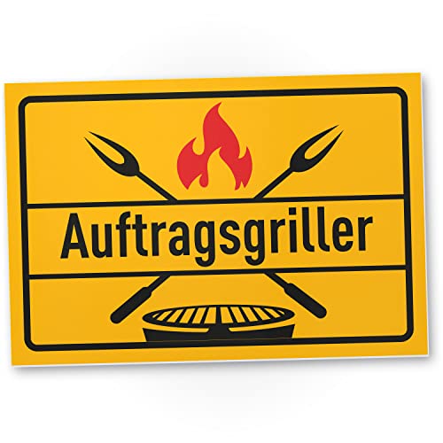 DankeDir! Auftragsgriller - 30 x 20 cm Schild - Geburtstagsgeschenk Türschild lustiger Spruch Grill BBQ - Partydeko Deko Geschenkidee Griller Kollegen Freunde Geschenk für Ihn Party von DankeDir!