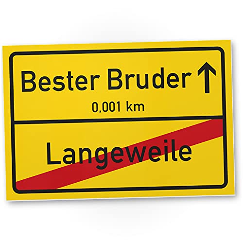 DankeDir! Bester Bruder Ortsschild 30 x 20 cm Schild - Türschild - Zimmerschild Geschenkidee - süßes Geburtstagsgeschenk Bruder Wanddeko - kleines Geschenk Überraschung Geschwister von DankeDir!