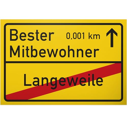 DankeDir! Bester Mitbewohner - Deko Türschild Wanddeko Geschenkidee Geburtstagsgeschenk WG-Mitbewohner süßes Geschenk Mitbewohner Überraschung ihn bei Einweihungsfeier Verabschiedung von DankeDir!
