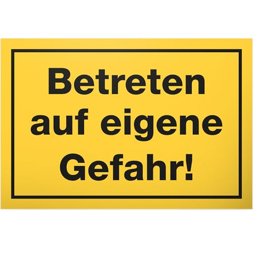 DankeDir! Betreten auf eigene Gefahr - 30 x 20 cm Schild - lustiger Spruch Spruchschild Hinweis Türschild Geburtstagsgeschenk - Freunde Party Deko Geschenk Geschenkidee Privatgrundstück von DankeDir!