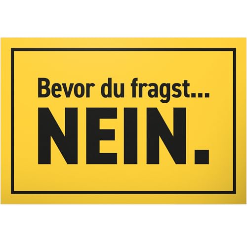 DankeDir! Bevor Du Fragst - 30 x 20 cm Schild - Partydeko Party Geschenk Kollegen Freunde Deko Geschenkidee - Geburtstagsgeschenk Spruchschild Wanddeko Türschild lustiger Spruch von DankeDir!