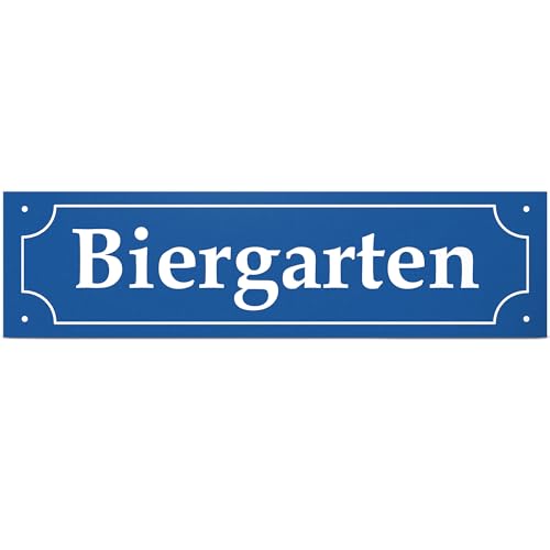 DankeDir! Biergarten Straßenschild 40 x 10 cm - Party Deko Oktoberfest Party - Motto Party Wiesn Bayern Geschenkidee Geburtstagsgeschenk bester Freund - Freundin Lustiges originelles Geschenk von DankeDir!