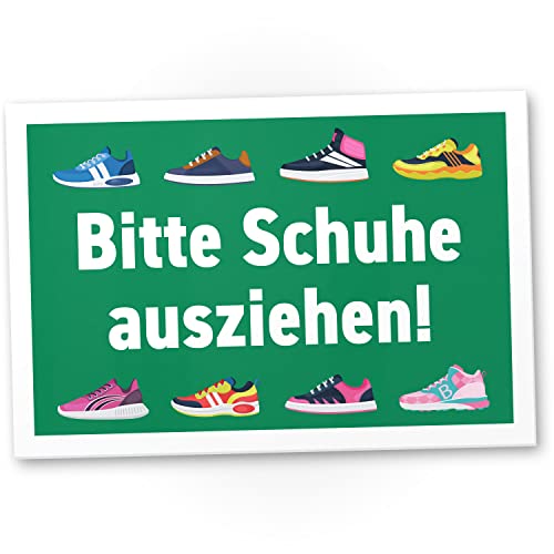 DankeDir! Bitte Schuhe ausziehen - Schild 30 x 20 cm - Geschenkidee Partydeko Deko Geschenk Kollegen Freunde Party - lustiger Spruch Spruchschild Türschild Geburtstagsgeschenk Wanddeko von DankeDir!