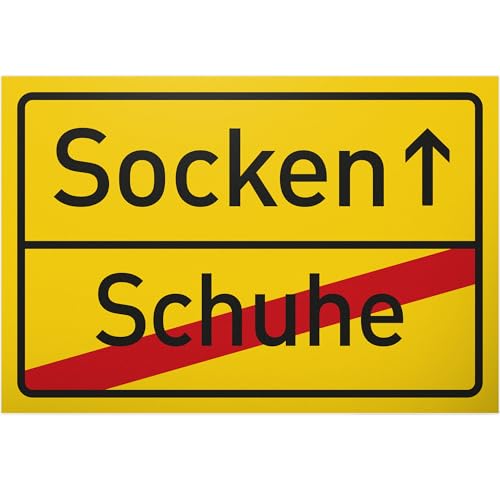 DankeDir! Bitte Schuhe ausziehen - Schild 30 x 20 cm - Geschenkidee Partydeko Deko Geschenk Kollegen Freunde Party - lustiger Spruch Spruchschild Türschild Geburtstagsgeschenk Wanddeko von DankeDir!