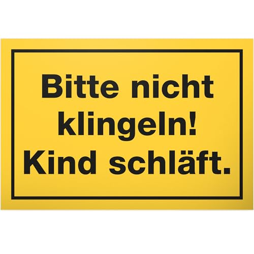 DankeDir! Bitte nicht Klingeln Kind schläft - 30 x 20 cm Schild - Kollegen Freunde Geschenk Junge Eltern Geschenkidee Deko - Wandschild Wanddeko Neugeborenes Spruchschild Türschild von DankeDir!