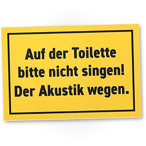 DankeDir! Bitte nicht singen - Schild 30 x 20 cm - lustig Klo Schild Toilette WC Schild zum aufhängen Toilettenschild Kloschild - Gästetoilette Herren witzig Deko Wand Gäste WC Türschild von DankeDir!