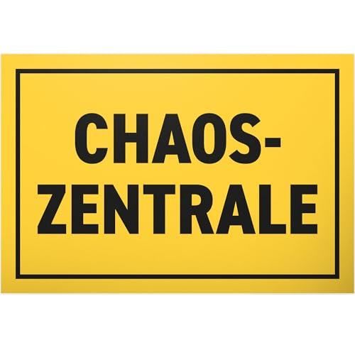 DankeDir! Chaos Zentrale - 30 x 20 cm Schild - Wanddeko lustiger Spruch Türschild Geburtstagsgeschenk Spruchschild - Geschenk Geschenkidee Deko Kollegen Freunde Partydeko Party von DankeDir!