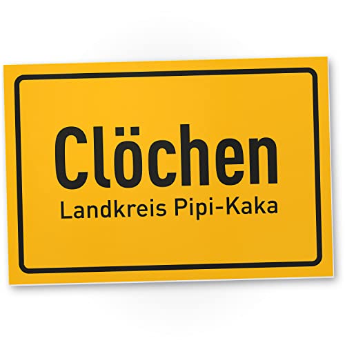 DankeDir! Clöchen Pipi Kaka - Schild 30 x 20 cm - Toilettenschild Kloschild WC Schild zum aufhängen lustig Toilette Klo Schild - witzig Türschild Gäste WC Deko Wand Gästetoilette von DankeDir!