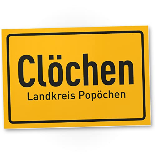 DankeDir! Clöchen Popöchen - Schild 30 x 20 cm - Kloschild Toilettenschild WC Schild zum aufhängen Klo Schild Toilette lustig - Deko Gästetoilette Herren witzig Türschild Wand Gäste WC von DankeDir!