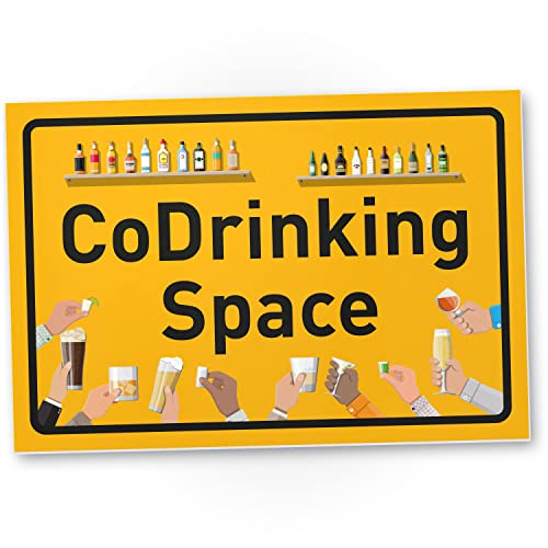 DankeDir! CoDrinking Space - Schild 30 x 20 cm - Partydeko Geburtstagsgeschenk lustiger Spruch Geschenkidee Geburtstagsdeko - JGA Alkohol Requiste Party Photo Booth Geschenk von DankeDir!