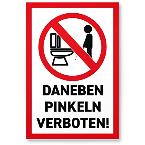 DankeDir! Daneben Pinkeln Verboten - 30 x 20 cm Schild - Spruch lustig WC Schild Kloschild Toilette Toilettenschild Klo Schild - Herren Deko Gästetoilette Gäste WC Wand Türschild von DankeDir!