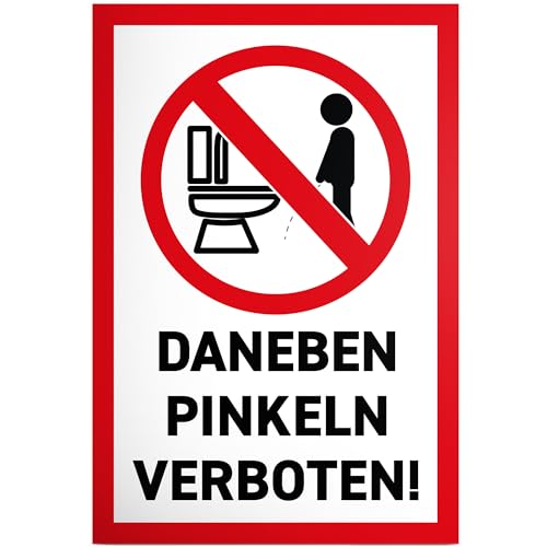 DankeDir! Daneben Pinkeln Verboten - 30 x 20 cm Schild - Spruch lustig WC Schild Kloschild Toilette Toilettenschild Klo Schild - Herren Deko Gästetoilette Gäste WC Wand Türschild von DankeDir!