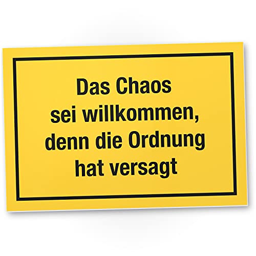 DankeDir! Das Chaos sei willkommen - Schild mit Spruch Deko Türschild Mädchen Zimmer Geschenkidee lustiges Geburtstagsgeschenk beste Freundin Tochter Scherzartikel - Spaßartikel Sie von DankeDir!