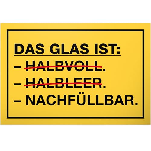 DankeDir! Das Glas Spruchschild - Schild 30 x 20 cm - Photo Booth Geschenk JGA Alkohol Party Requiste - Geschenkidee Geburtstagsdeko Partydeko Geburtstagsgeschenk lustiger Spruch von DankeDir!