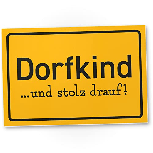 DankeDir! Dorfkind - 30 x 20 cm Schild - Kollegen Freunde Deko Geschenk Partydeko Party Geschenkidee - Geburtstagsgeschenk Wanddeko Spruchschild Karte lustiger Spruch Türschild von DankeDir!