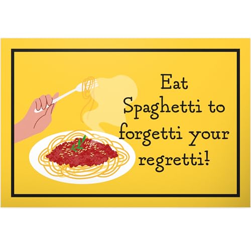 DankeDir! Eat Spaghetti - Schild 30 x 20 cm - Türschild Wanddeko Spruchschild lustiger Spruch Wandschild Geburtstagsgeschenk - Kollegen Freunde Partydeko Geschenk Deko Party Geschenkidee von DankeDir!