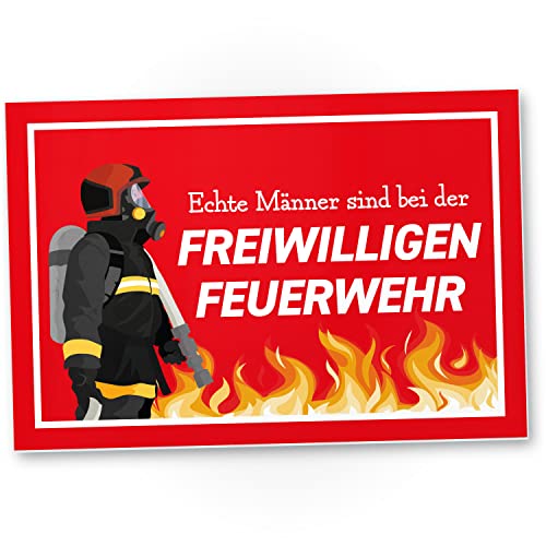 DankeDir! Echte Männer Freiwillige Feuerwehr - Schild 30 x 20 cm - Geschenkidee Partydeko Geburtstagskarte Geburtstagsdeko - Feuerwehrmann Geschenk Geburtstagsgeschenk Geburtstag Freund von DankeDir!