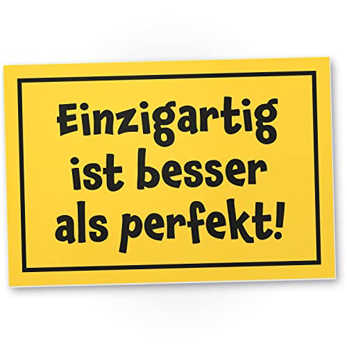 DankeDir! Einzigartig besser als Perfekt - Schild 30 x 20 cm - Türschild Karte lustiger Spruch Spruchschild Geburtstagsgeschenk beste Freundin - Geschenkidee Party Deko Freunde Geschenk von DankeDir!