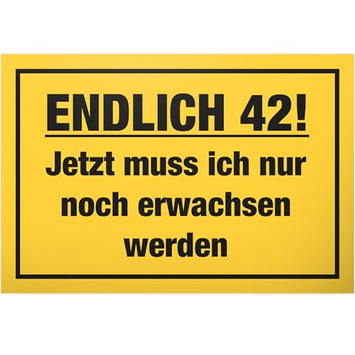 DankeDir! Endlich Zweiundvierzig - 30 x 20 cm Schild - Geburtstagsgeschenk Geschenk 42 Jahre Männer & Frauen 42. Geburtstag 42er - Geburtstagsdeko Geschenkidee Partydeko Geburtstagskarte von DankeDir!