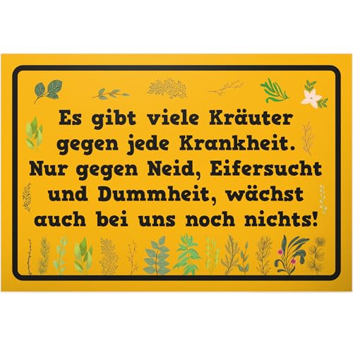 DankeDir! Es gibt viele Kräuter - Schild 30 x 20 cm - Garten Spruch Spruchschild Geburtstagsgeschenk Hinweisschild Gewächshaus - Nachbarn Freunde Geschenkidee Geschenk Hobbygärtner von DankeDir!