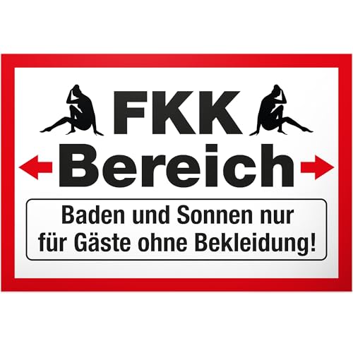 DankeDir! FKK Bereich - Schild 30 x 20 cm - Türschild Geburtstagsgeschenk Spruchschild Pool Freie Körperkultur lustiger Spruch - Kollegen Freunde Party Deko Geschenk Partydeko Geschenkidee von DankeDir!