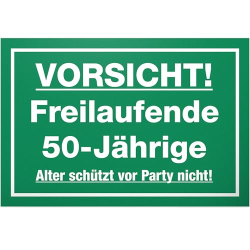 DankeDir! Freilaufender 50 Jähriger - 30 x 20 cm Schild - Geburtstagsdeko Geschenkidee Partydeko Geburtstagskarte - 50 Jahre Freund 50er Männer 50. Geburtstag Geschenk Geburtstagsgeschenk von DankeDir!