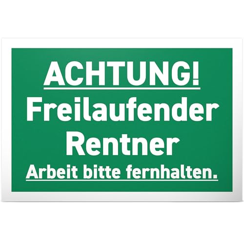 DankeDir! Freilaufender Rentner - Schild 30 x 20 cm - Verabschiedung Pensionierung Deko Karte Geschenkidee Party Abschied - Frauen & Männer Ruhestand Renteneintritt Rente Kollege Rentner Geschenk von DankeDir!