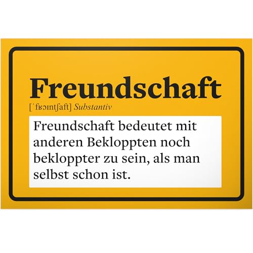 DankeDir! Freundschaft Definition - Schild 30 x 20 cm - Geburtstag Freundin Geschenk Geburtstagsgeschenk Frauen - Geschenkidee Geburtstagsdeko Partydeko Geburtstagskarte von DankeDir!