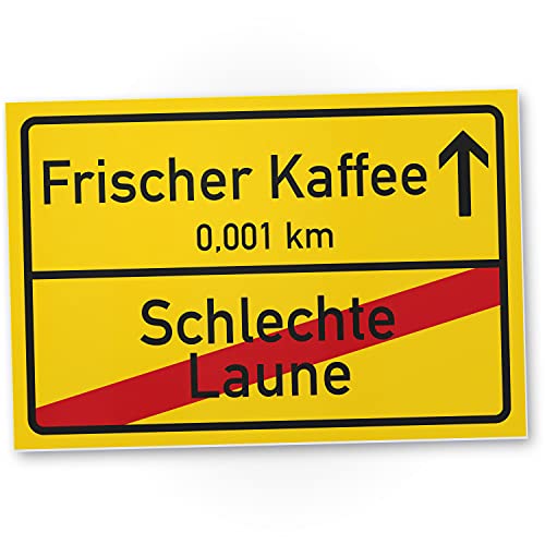 DankeDir! Frischer Kaffee 30 x 20 cm - Schild Türschild Büro - Kaffeeküche Lustige Geschenkidee Geburtstagsgeschenk Kollege Kollegin Chef Geschenk Deko - Kaffeemaschine von DankeDir!