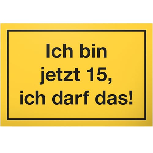 DankeDir! Fünfzehn ich darf das - Schild - Geschenk 15er Geburtstagsgeschenk Jungen & Mädchen Teenie 15. Geburtstag 15 Jahre - Geburtstagsdeko Fünfzehnter Partydeko Teenager Geschenkidee von DankeDir!