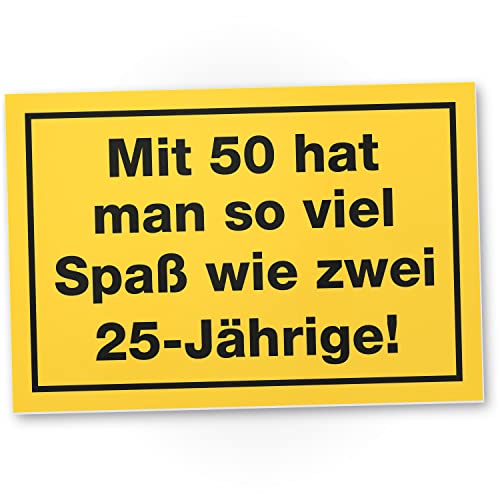 DankeDir! Fünfzig Spaß - Schild 30 x 20 cm - Geburtstagsdeko Partydeko Geschenkidee Geburtstagskarte - 50er 50 Jahre Männer & Frauen Geburtstagsgeschenk Geschenk 50. Geburtstag von DankeDir!