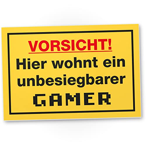 DankeDir! Gamer - Schild 30 x 20 cm - Gamer Geschenk Teenager Jugendlicher Jungen Dekoration Geburtstagsgeschenk - Geschenkidee Zocker Türschild Zimmer Party Partydeko Schüler Deko von DankeDir!