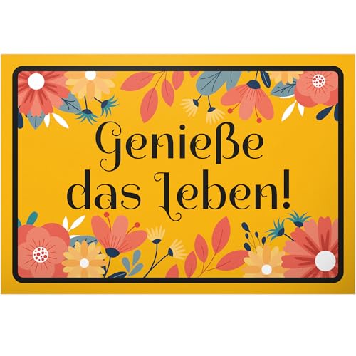 DankeDir! Genieße das Leben - Schild 30 x 20 cm - Spruchschild Karte Geburtstagsgeschenk lustiger Spruch Wanddeko Türschild - Partydeko Geschenk Party Deko Kollegen Freunde Geschenkidee von DankeDir!