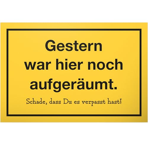 DankeDir! Gestern noch aufgeräumt - Schild 30 x 20 cm - Geschenkidee Deko Partydeko Freunde Geschenk - Türschild Spruchschild Geburtstagsgeschenk lustiger Spruch Wandschild Wanddeko von DankeDir!
