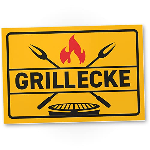 DankeDir! Grillecke - 30 x 20 cm Schild - Geschenkidee Geburtstagsdeko Partydeko Geburtstagskarte Grill BBQ - Freund Geschenk Geburtstag Männer Geburtstagsgeschenk Grillfans Griller von DankeDir!