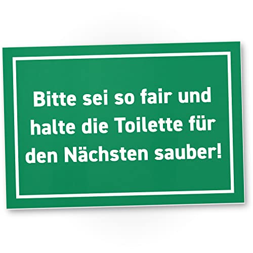 DankeDir! Haltet die Toilette für den Nächsten Sauber - Schild 30 x 20 cm - Wand Gäste WC Herren Deko Türschild Gästetoilette - WC Schild zum aufhängen Kloschild Klo Schild lustig von DankeDir!