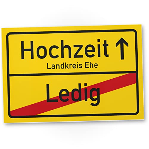 DankeDir! Hochzeit Ehe - Ortschild Ortstafel - Schild lustiger Spruch - Hochzeitsdeko Accessoire Fotobox Partydeko - Deko Idee Hochzeitskarte Hochzeitsgeschenk Geschenk Brautpaar von DankeDir!