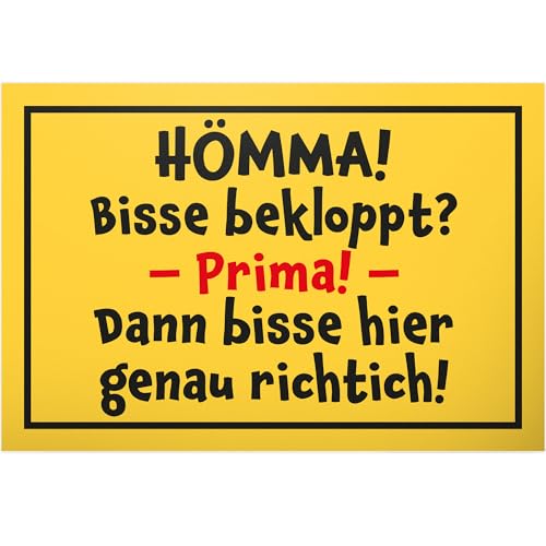 DankeDir! Hömma bisse bekloppt NRW - Schild 30 x 20 cm - Partydeko Geschenkidee Deko Kollegen Freunde Geschenk Party - lustiger Spruch Geburtstagsgeschenk Spruchschild Türschild Wanddeko von DankeDir!