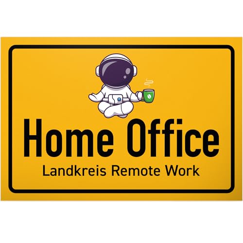 DankeDir! Home Office - 30 x 20 cm Schild - Geburtstagsgeschenk Spruchschild Büro Homeoffice Türschild lustiger Spruch - Party Geschenkidee Geschenk Deko Partydeko Kollegen Freunde von DankeDir!