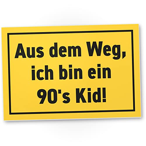 DankeDir! Ich bin ein 90's Kid - Schild 30 x 20 cm - Geburtstagskarte Geschenkidee Partydeko Geburtstagsdeko - Geschenk Geburtstag Geburtstagsgeschenk Männer & Frauen Kind der 90er von DankeDir!