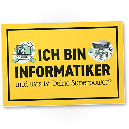 DankeDir! Informatiker Superpower - Schild - Partydeko Geschenkidee Programmierer IT Studenten Geschenk - Karte Geschenk Glückwunschkarte Abschluss bestandenes Studium Studienabschluss Deko von DankeDir!