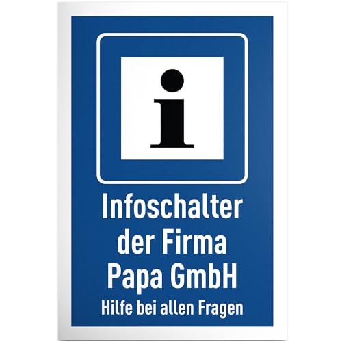 DankeDir! Infoschalter Firma Papa GmbH - Schild 30 x 20 cm - Geburtstagsgeschenk Papa Handwerker süßes Geschenk Vatertag - Geburtstag Vater Vatertagsgeschenk Heimwerker lustige Geschenkidee DankeDir! Infoschalter Firma Papa GmbH - Schild 30 x 20 cm - Geburtstagsgeschenk Papa Handwerker süßes Geschenk Vatertag - Geburtstag Vater Vatertagsgeschenk Heimwerker lustige Geschenkidee von DankeDir!
