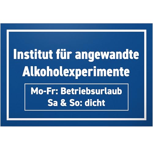 DankeDir! Institut Alkoholexperimente - Schild 30 x 20 cm - Alkohol Geburtstagsdeko Geschenkidee Geburtstagskgeschenk Partydeko - Männer JGA für ihn Party Geschenk lustiger Spruch von DankeDir!