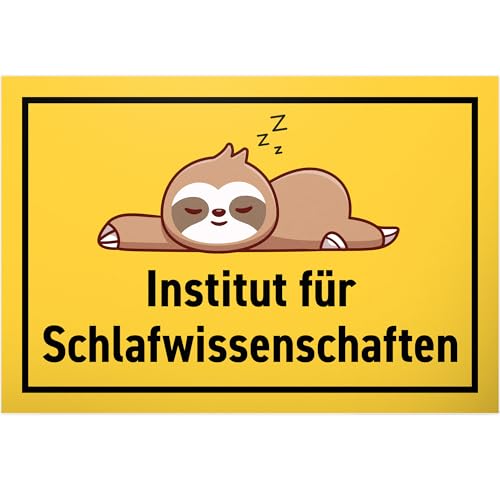 DankeDir! Institut für Schlafwissenschaften - Schild 30 x 20 cm - lustiger Spruch Wanddeko Türschild Schlafzimmer Geburtstagsgeschenk Spruchschild Geschenkidee Deko Freunde Geschenk von DankeDir!