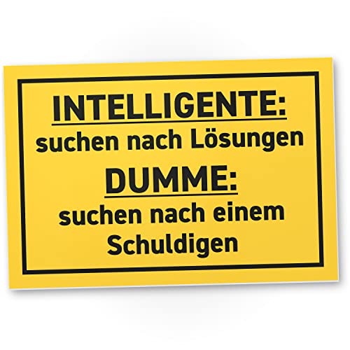 DankeDir! Intelligente & Dumme - Schild 30 x 20 cm - Türschild Geburtstagsgeschenk Spruchschild lustiger Spruch Karte - Party Geschenk Deko Geschenkidee Partydeko Kollegen Freunde von DankeDir!