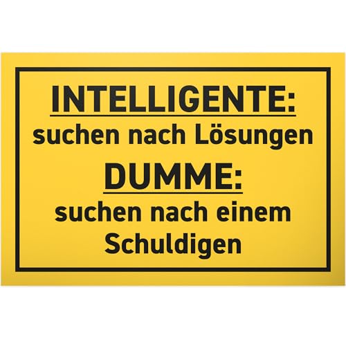DankeDir! Intelligente & Dumme - Kunststoff Schild 30 x 20 cm - Türschild Geburtstagsgeschenk Spruchschild lustiger Spruch Karte - Party Geschenk Deko Geschenkidee Partydeko Kollegen Freunde von DankeDir!