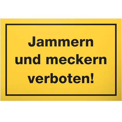 DankeDir! Jammern Meckern Verboten - Schild 30 x 20 cm - Kollegen Freunde Geschenkidee Geschenk Deko - lustiger Spruch Spruchschild Wanddeko Geburtstagsgeschenk Wandschild Türschild von DankeDir!